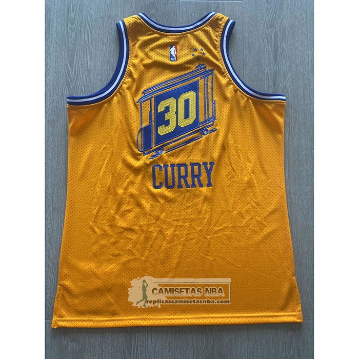 Camiseta Golden State Warriors Stephen Curry NO 30 Mitchell & Ness 2019-20 Amarillo